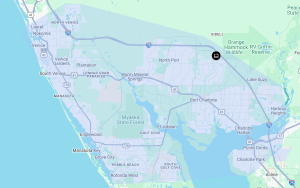 Map of Virtual Physics Tutoring, LLC's General Service Area